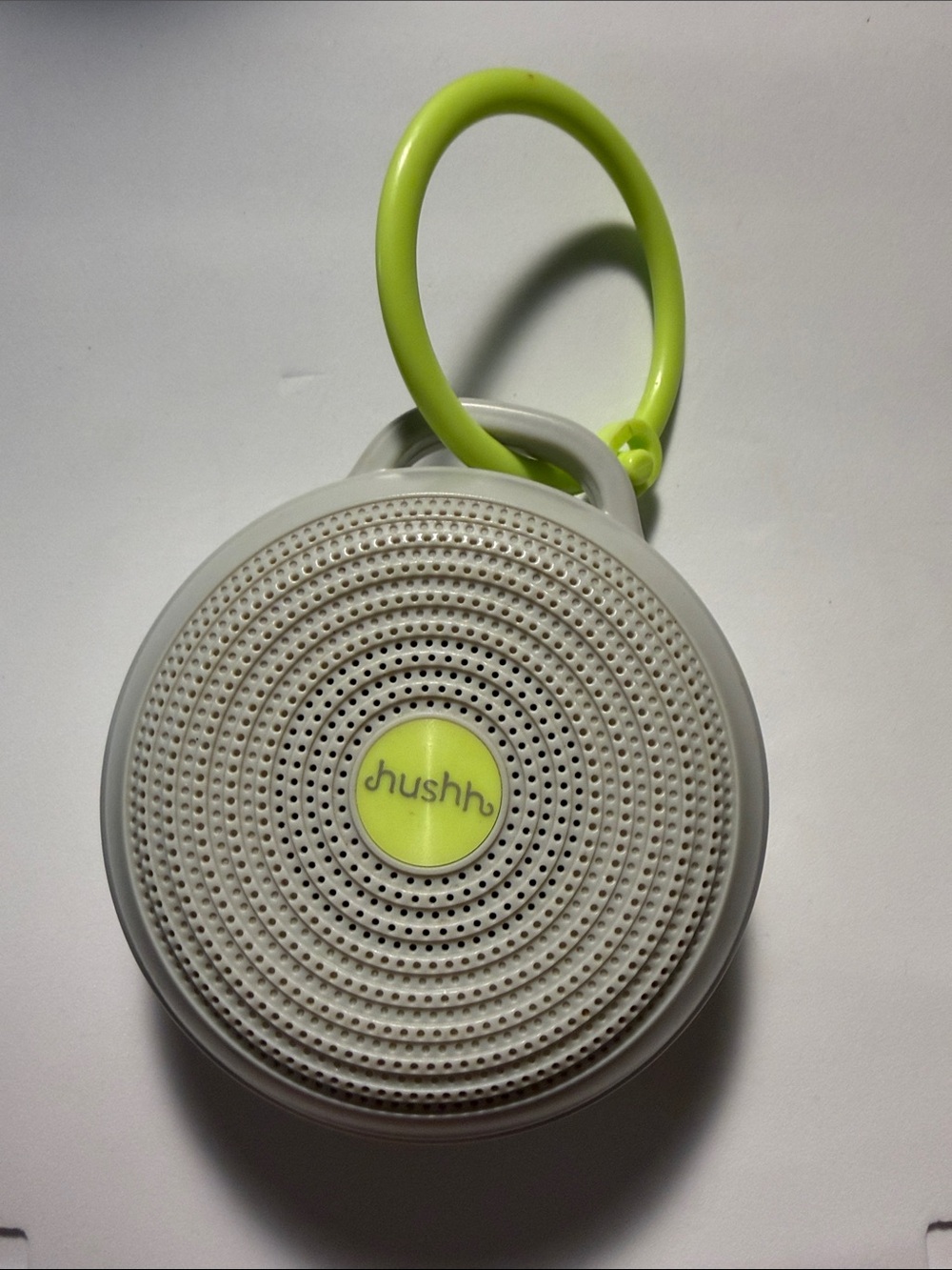 Portable White and Lime Sound Machine for Kids